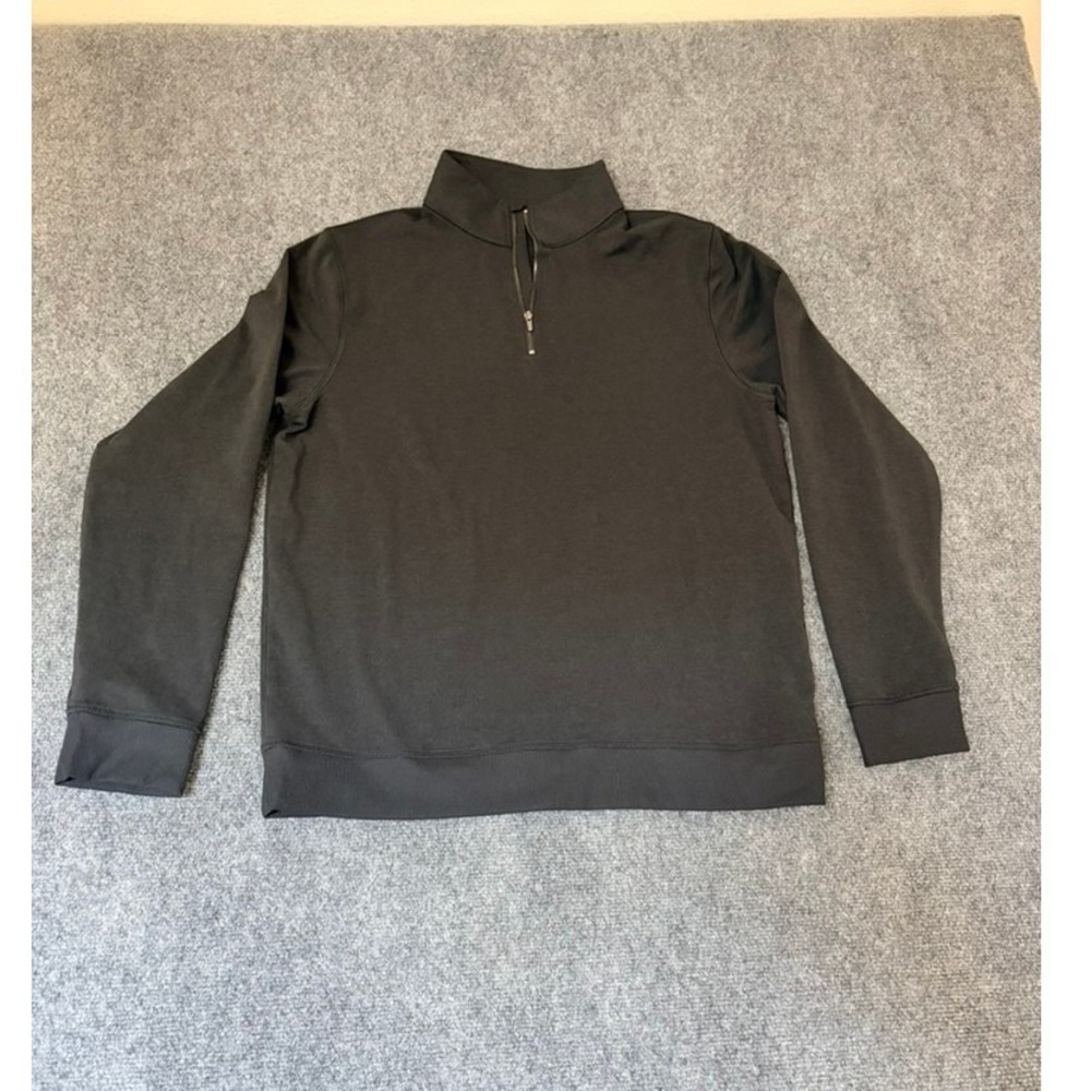 Vuori Mens Quarter Zip Pullover Black Size L V253 Recycle Polyester Spandex